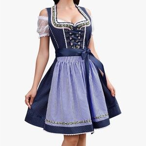Chic Navy Blue Dirndl Dress